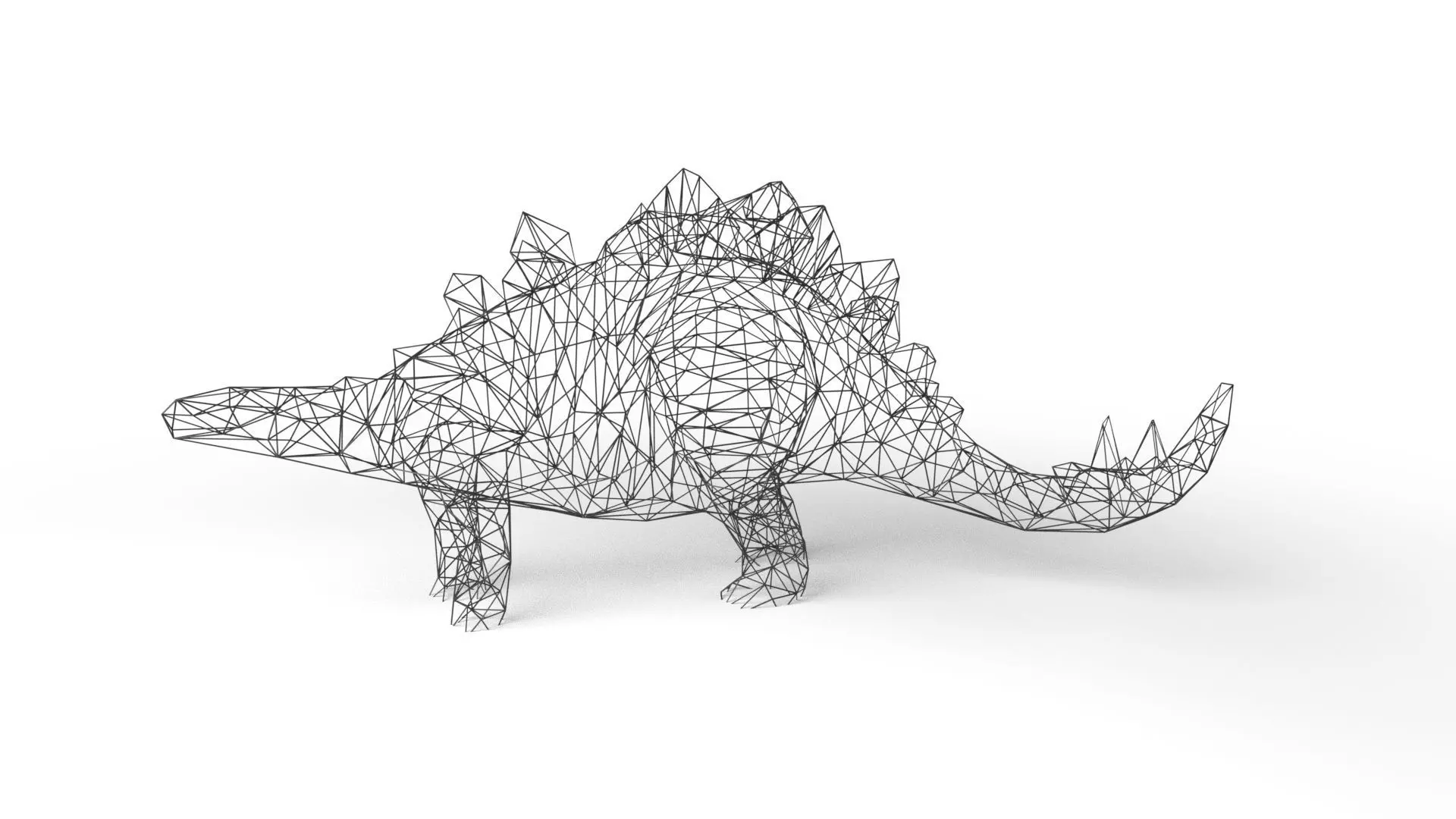 StegosaurusDinosaur Wireframe Low-poly 3D model_0