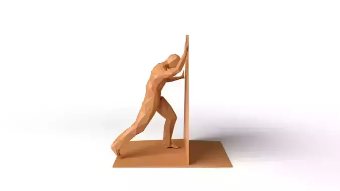 Human Bookend Low Poligonal Low-poly 3D model