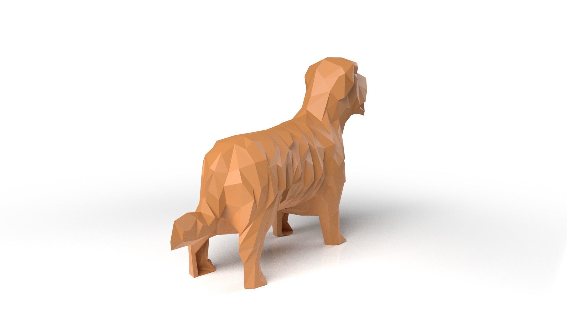 Terrier Low Poligonal Low-poly 3D model_1
