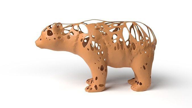 Panda Dust Voronoi Low-poly 3D model