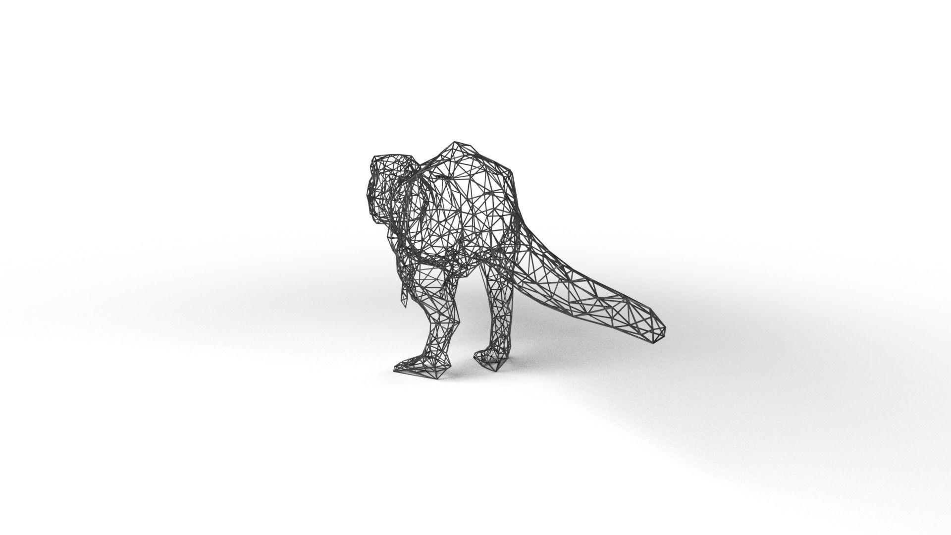 Tyrannosaurus Wireframe Low-poly 3D model_5