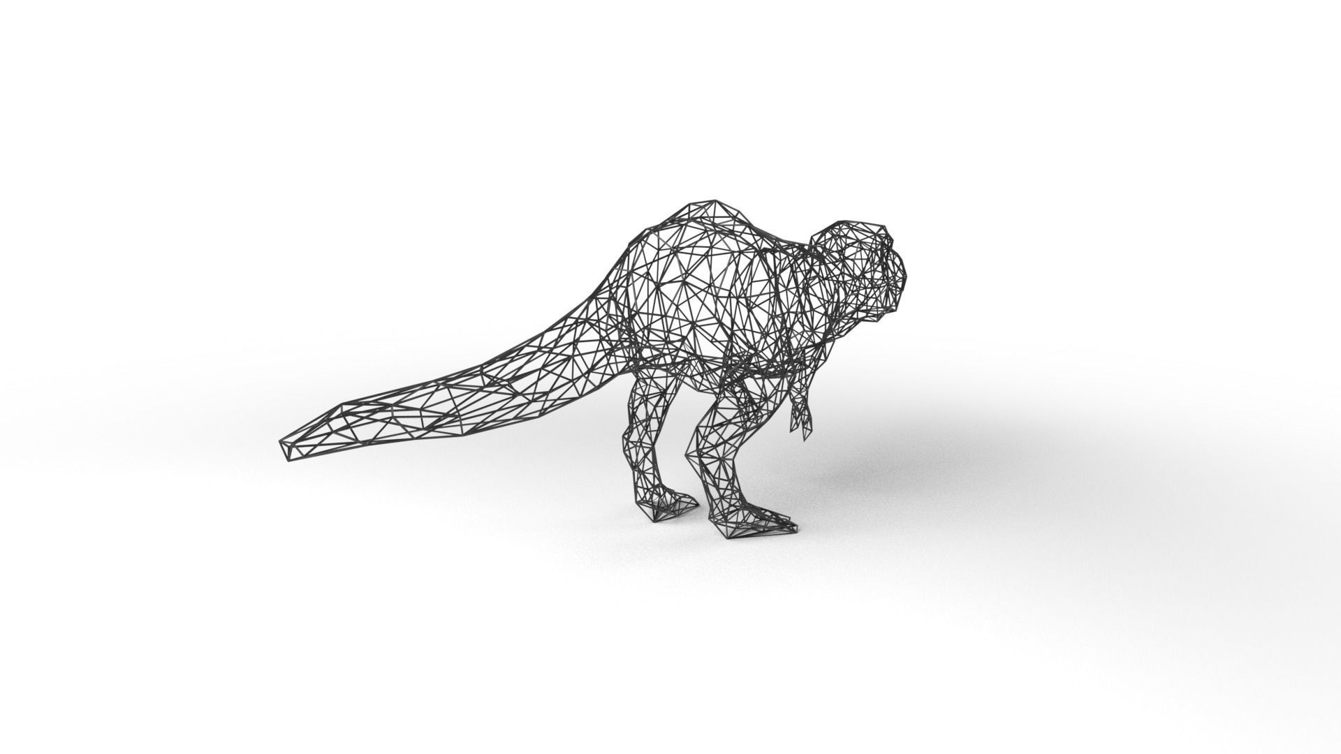 Tyrannosaurus Wireframe Low-poly 3D model_4