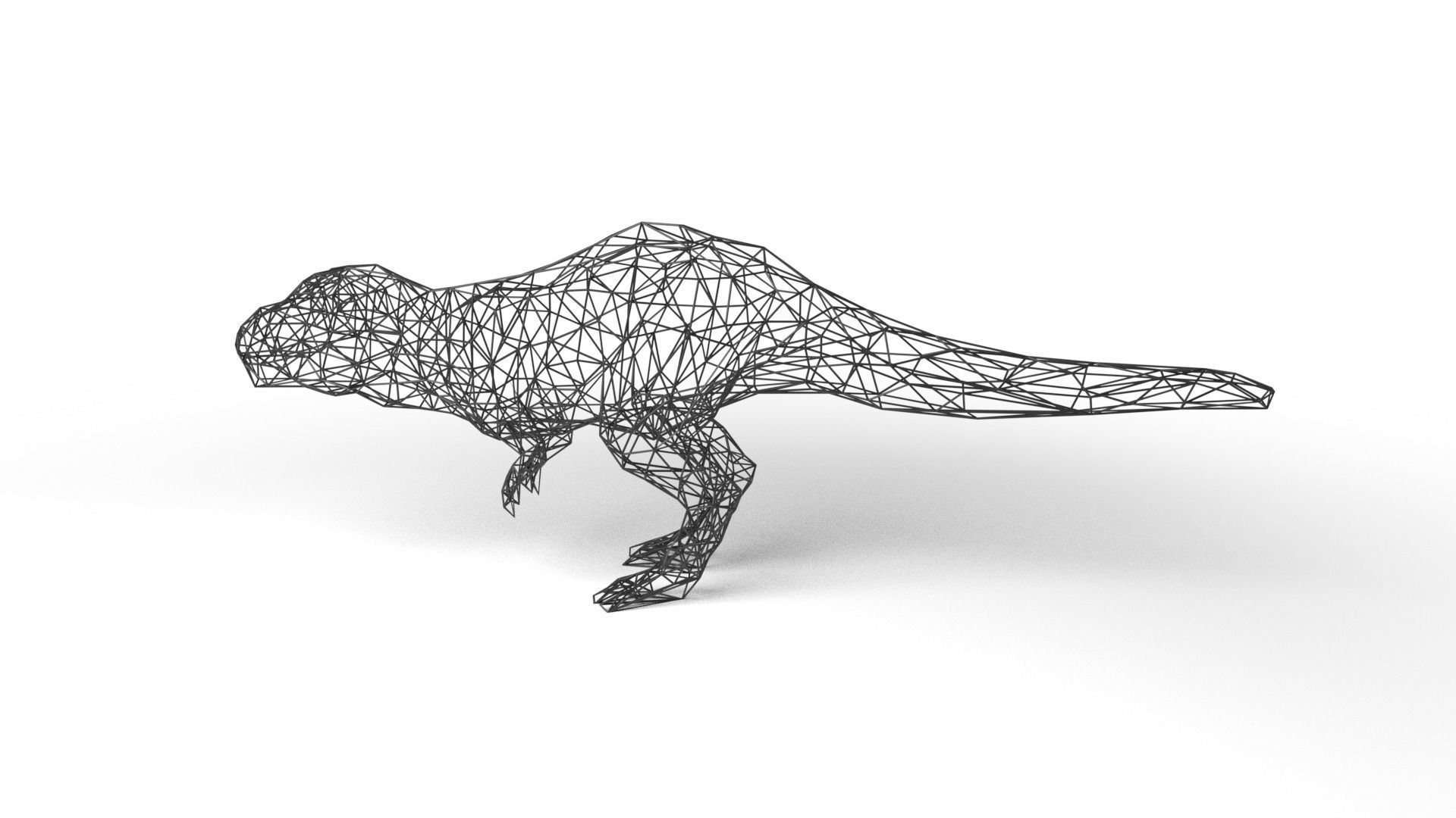 Tyrannosaurus Wireframe Low-poly 3D model_6