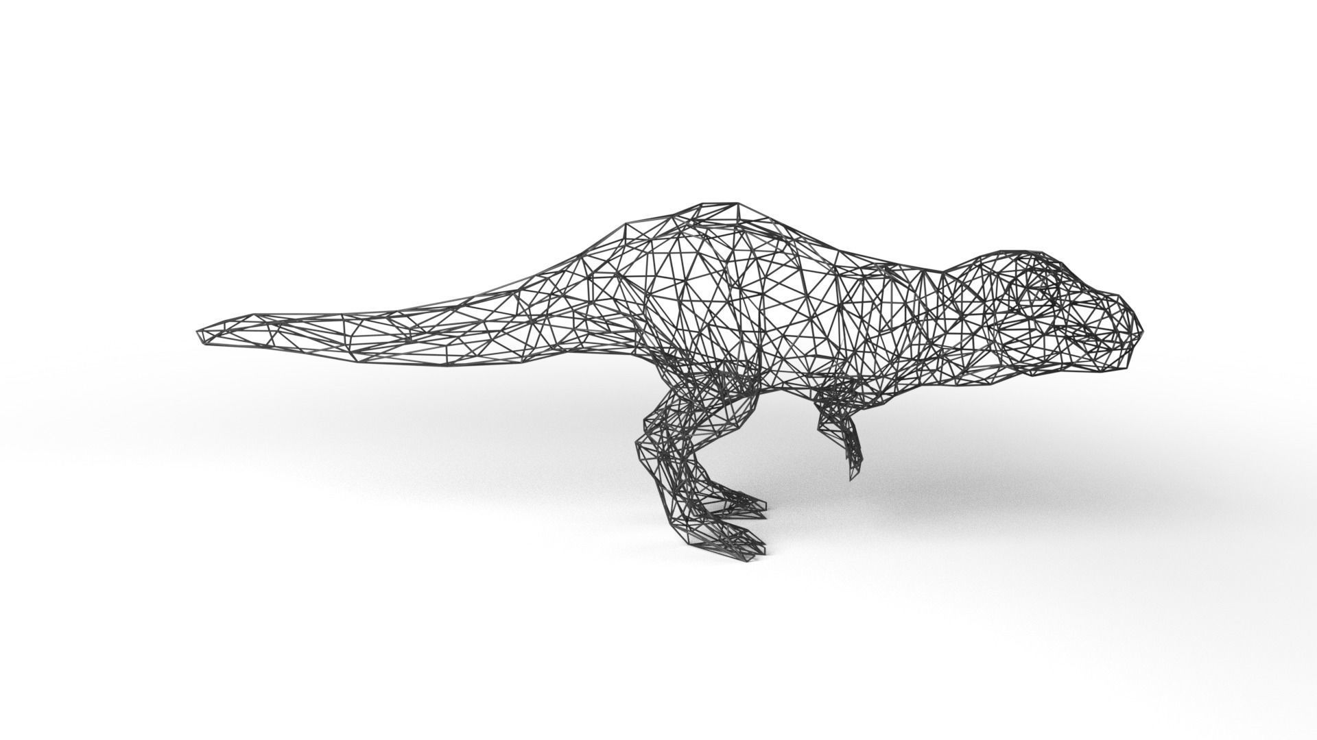 Tyrannosaurus Wireframe Low-poly 3D model_3