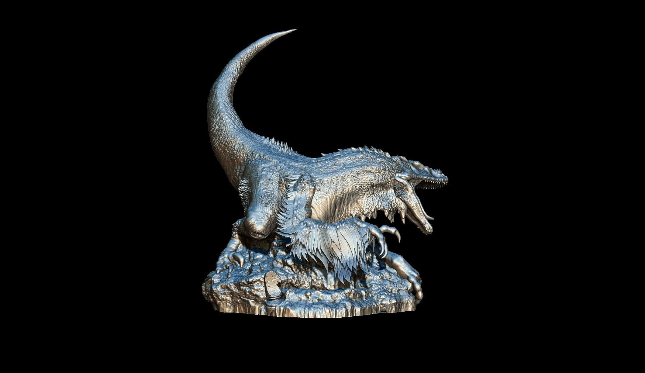 Deinonychus Chess Piece Knight 3D print model_2