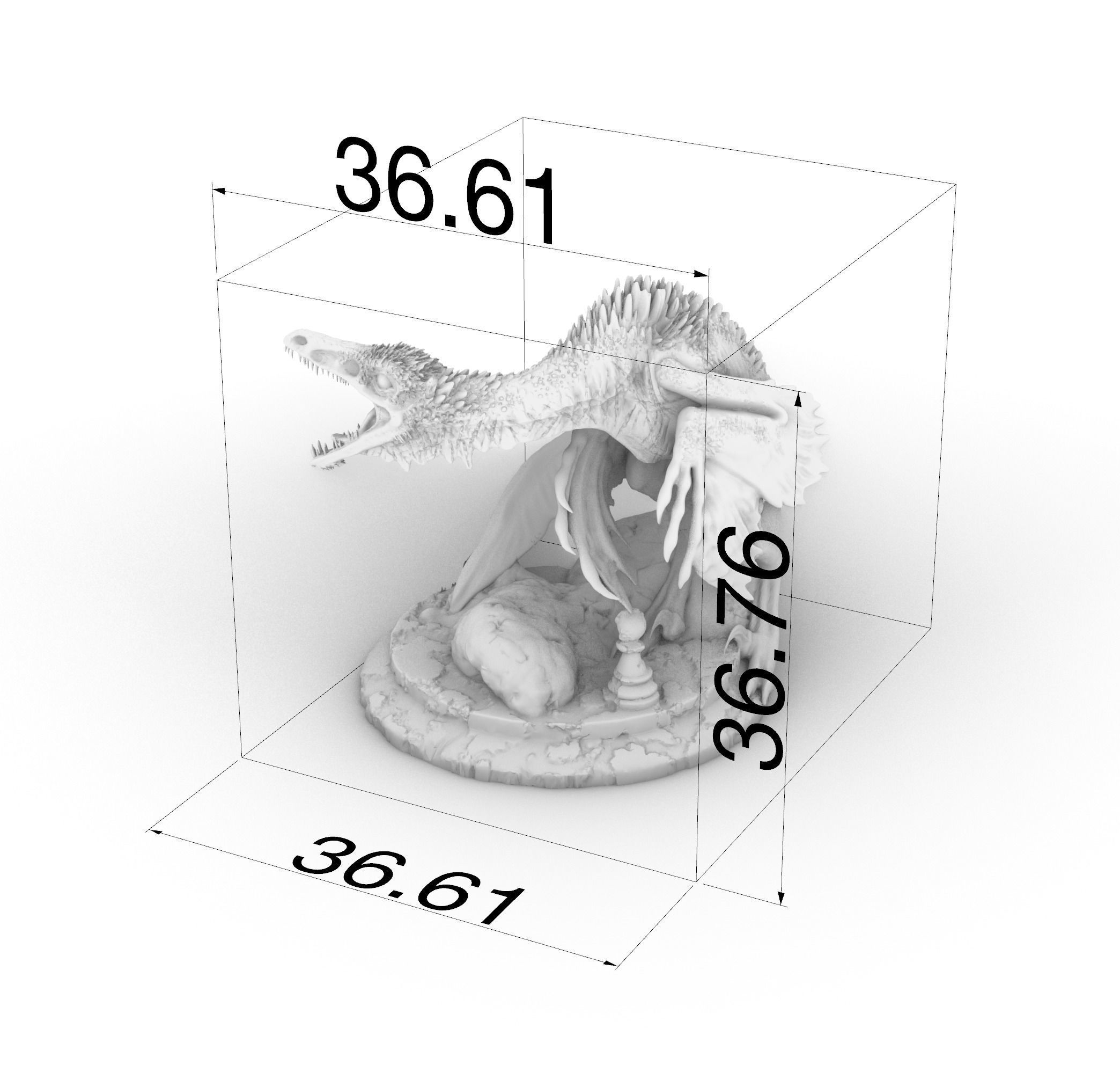 Sinornithomimus Chess Piece Pawn 3D print model_2