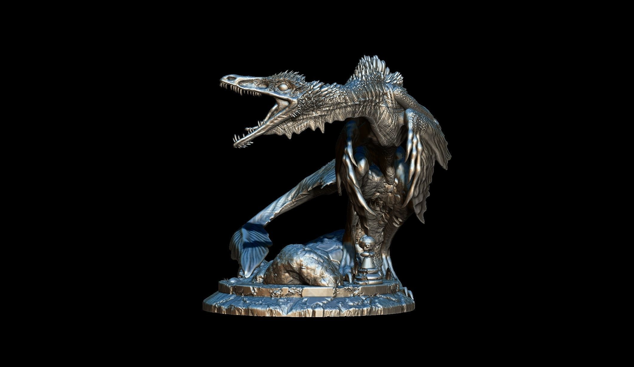 Sinornithomimus Chess Piece Pawn 3D print model_1