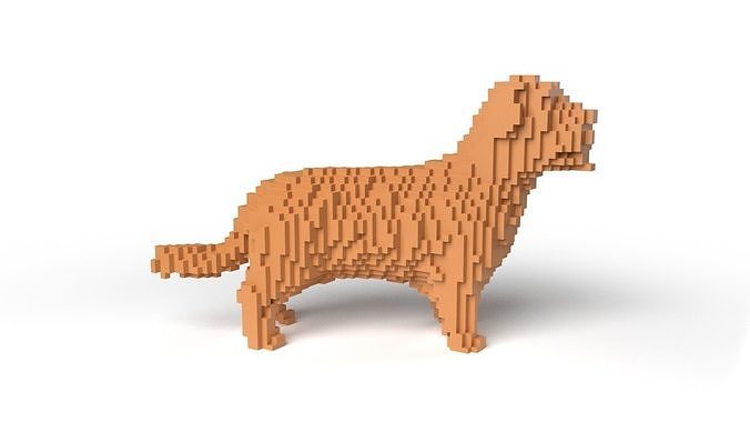 Terrier Minecraft Voxel Low-poly 3D model