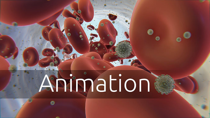 coronavirus - animated - blood flow Low-poly 3D model