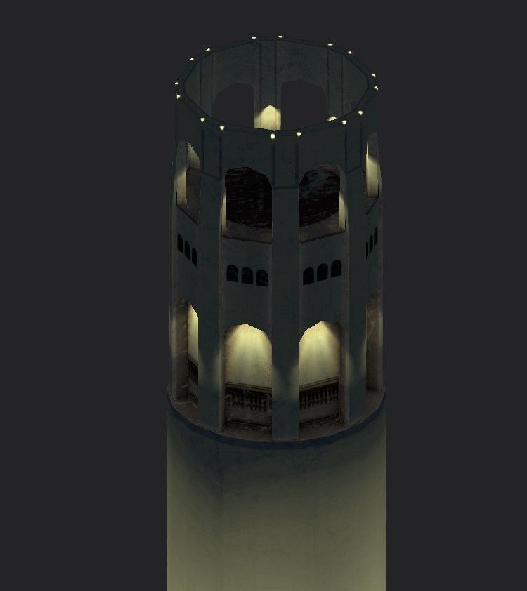 Coit Tower Low-poly 3D model_12