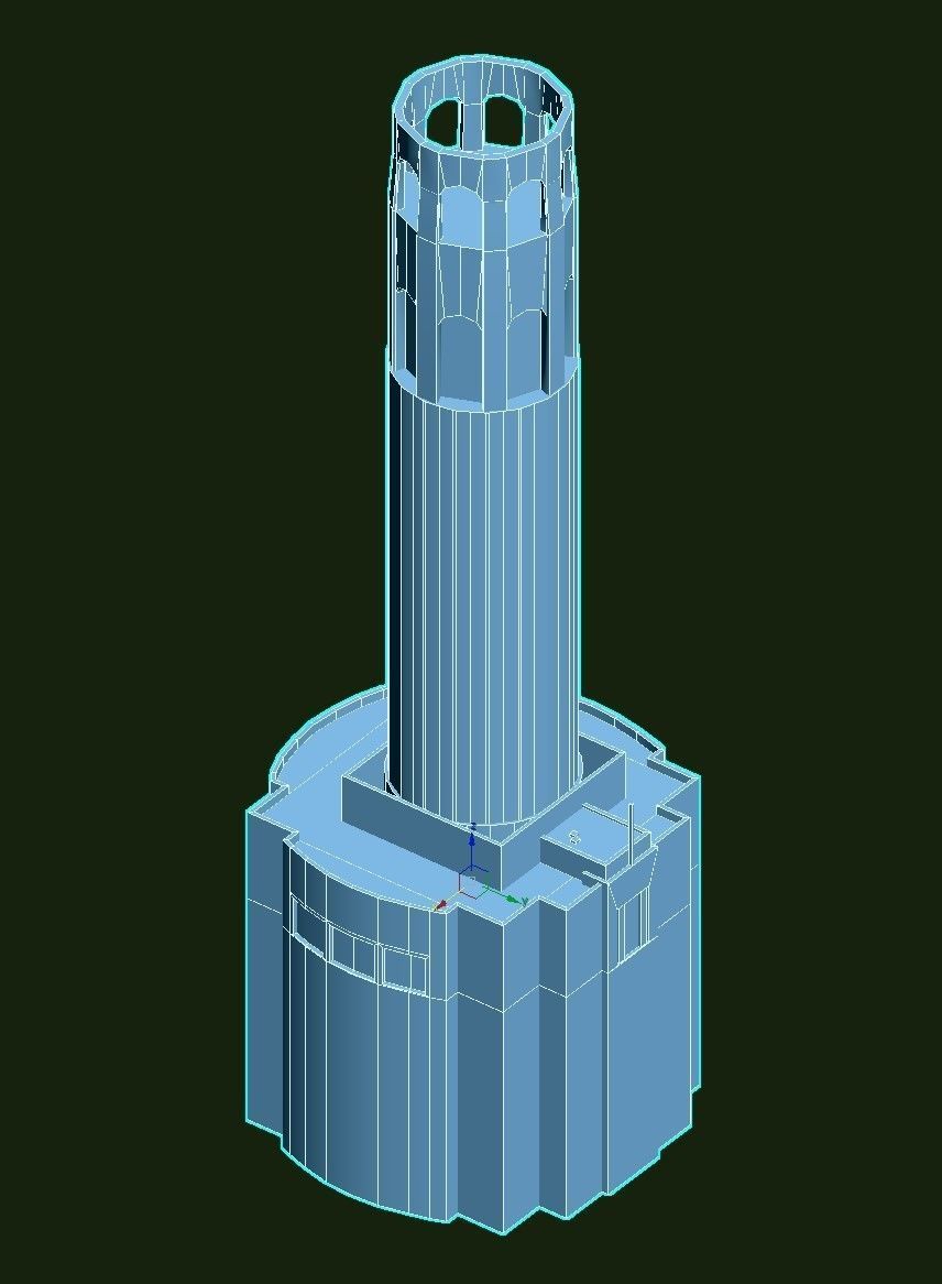 Coit Tower Low-poly 3D model_13