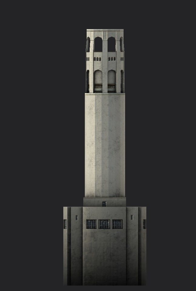 Coit Tower Low-poly 3D model_5