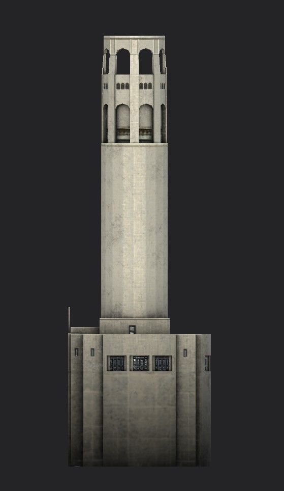 Coit Tower Low-poly 3D model_6