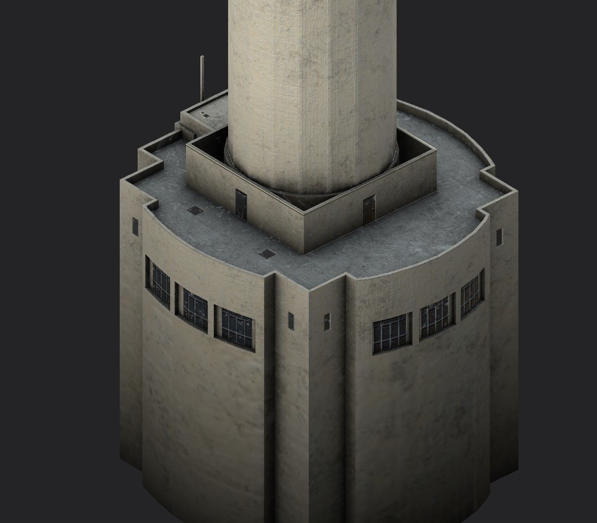 Coit Tower Low-poly 3D model_4