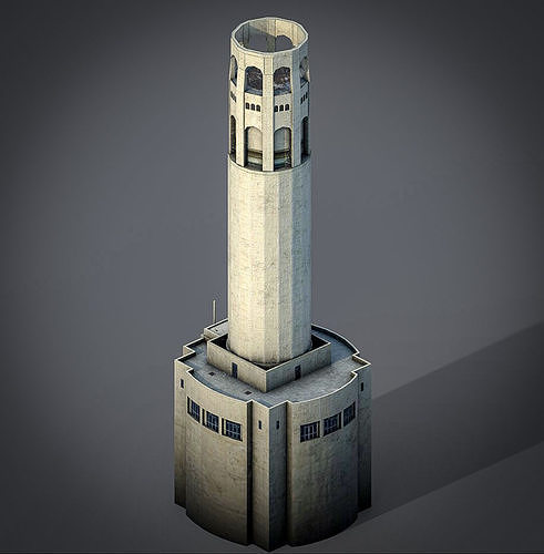 Coit Tower Low-poly 3D model