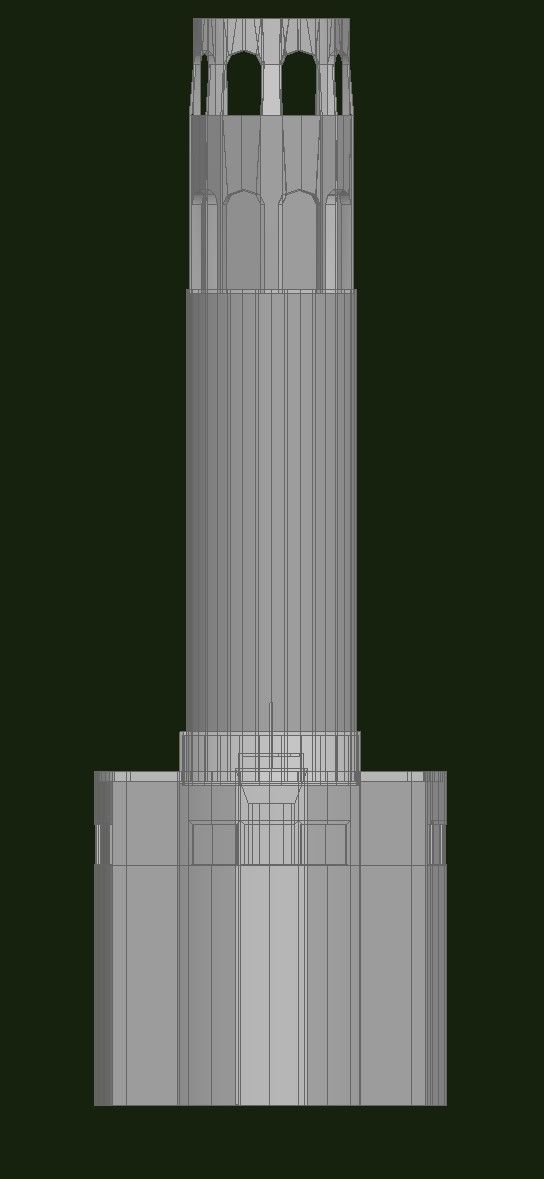 Coit Tower Low-poly 3D model_22