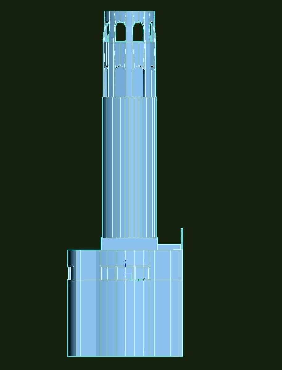 Coit Tower Low-poly 3D model_14
