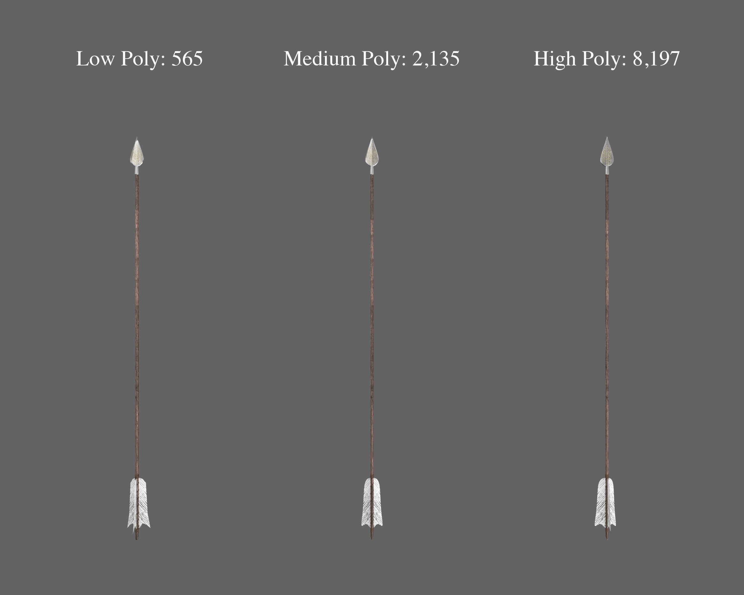 Ancient Indo Persian Bow and Arrow Low-poly 3D model_18