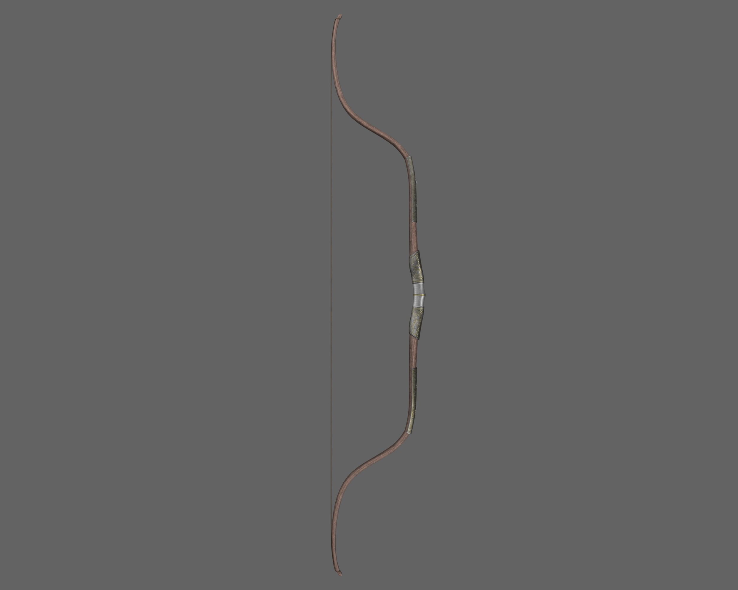 Ancient Indo Persian Bow and Arrow Low-poly 3D model_5