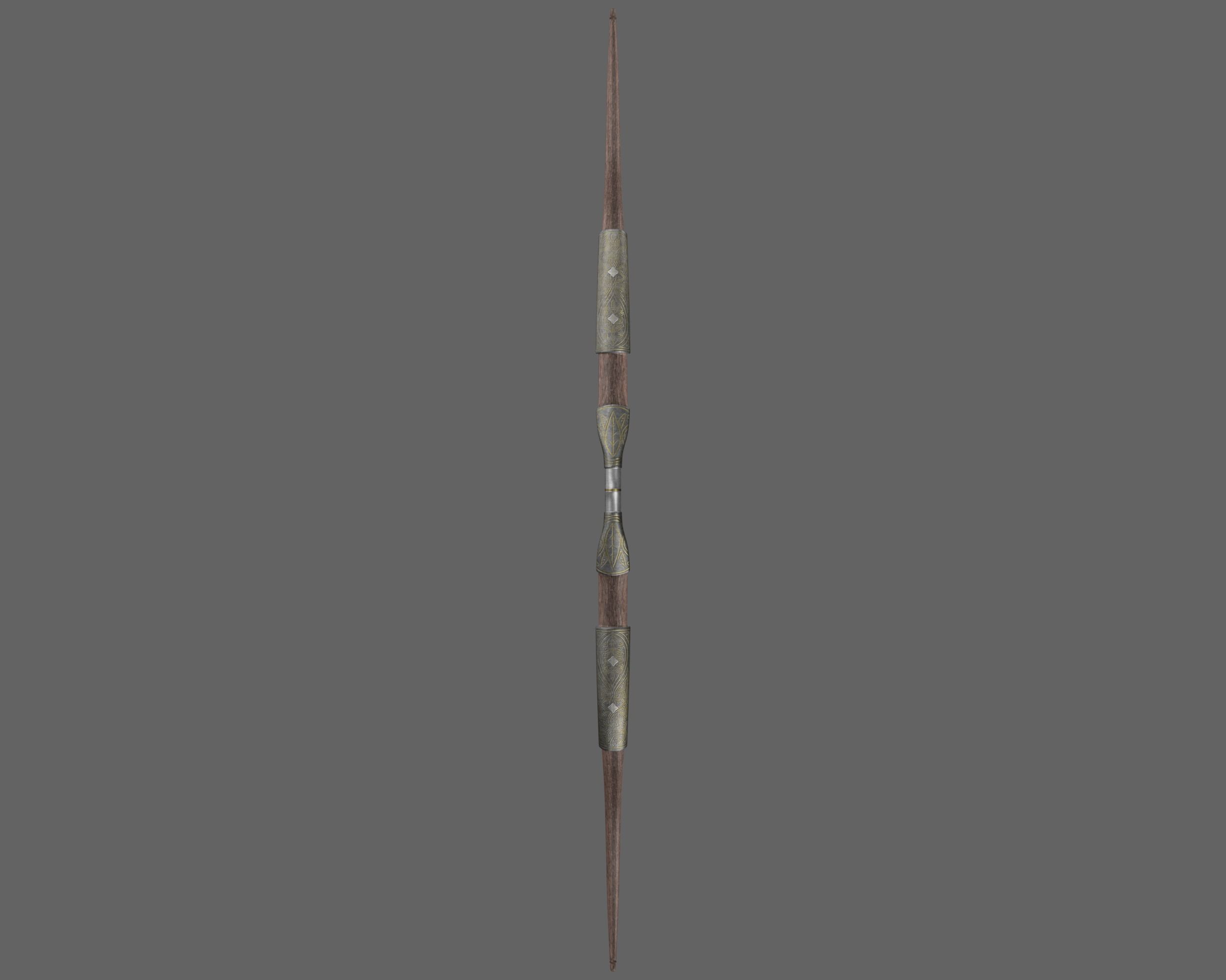 Ancient Indo Persian Bow and Arrow Low-poly 3D model_8