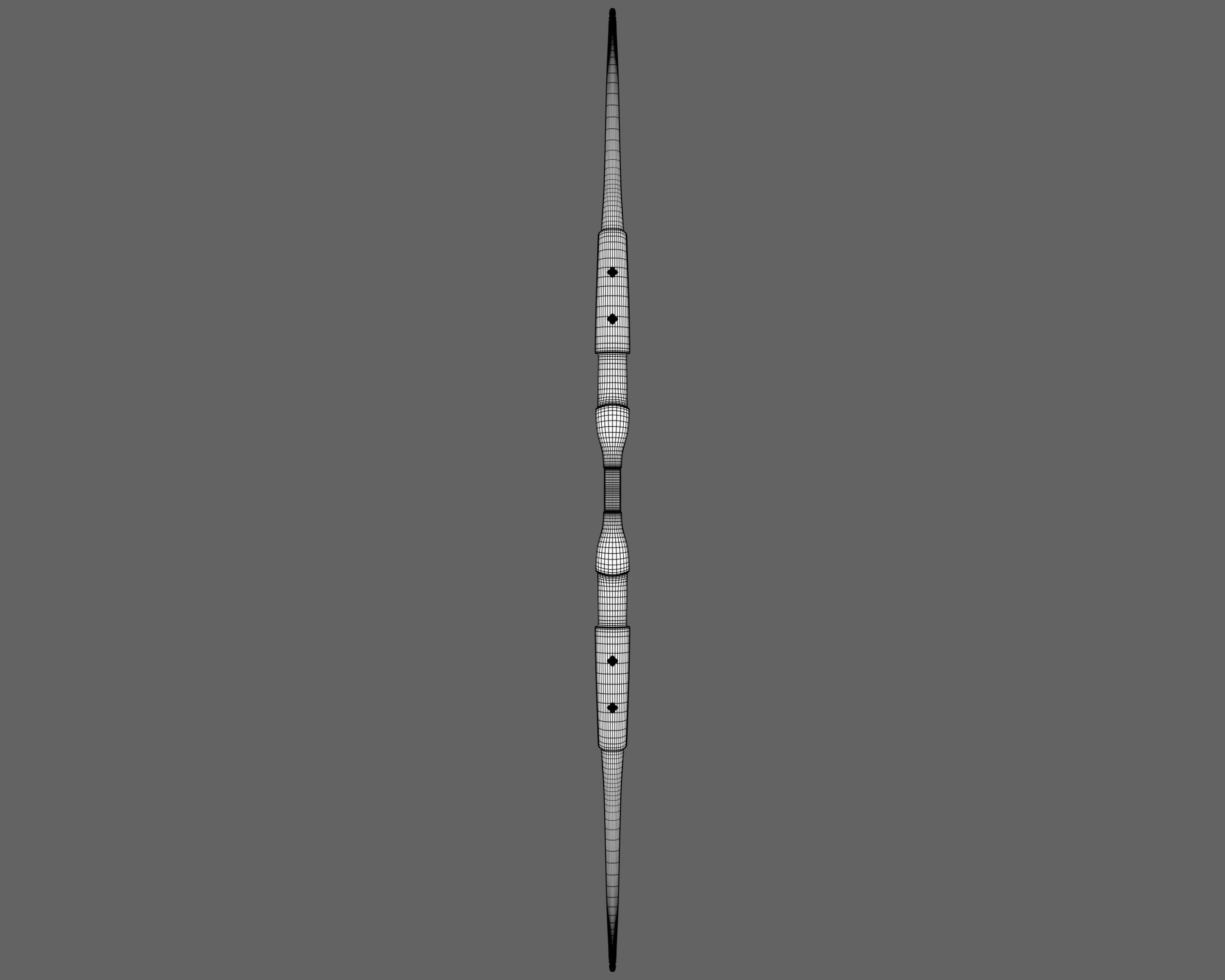 Ancient Indo Persian Bow and Arrow Low-poly 3D model_10