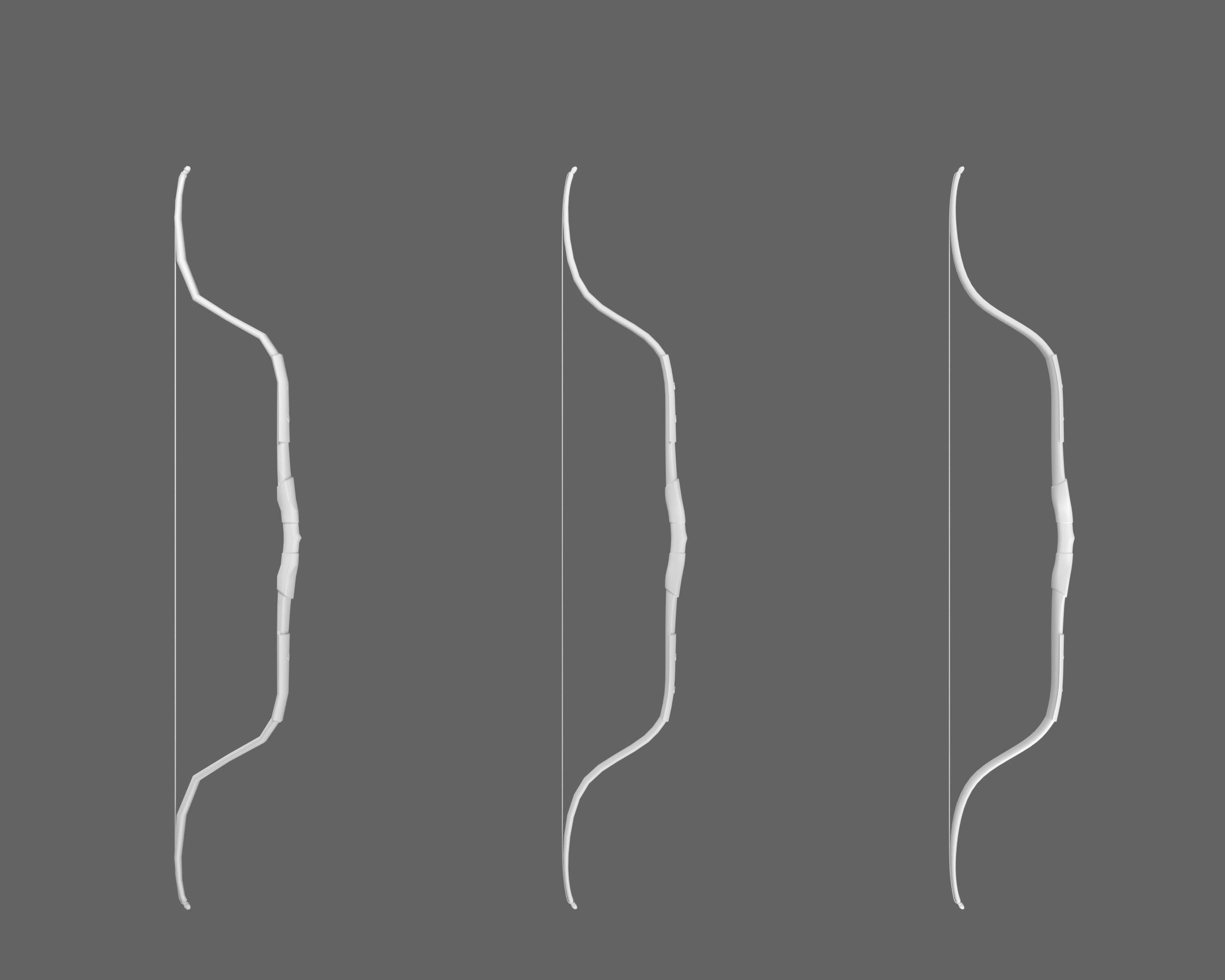 Ancient Indo Persian Bow and Arrow Low-poly 3D model_3