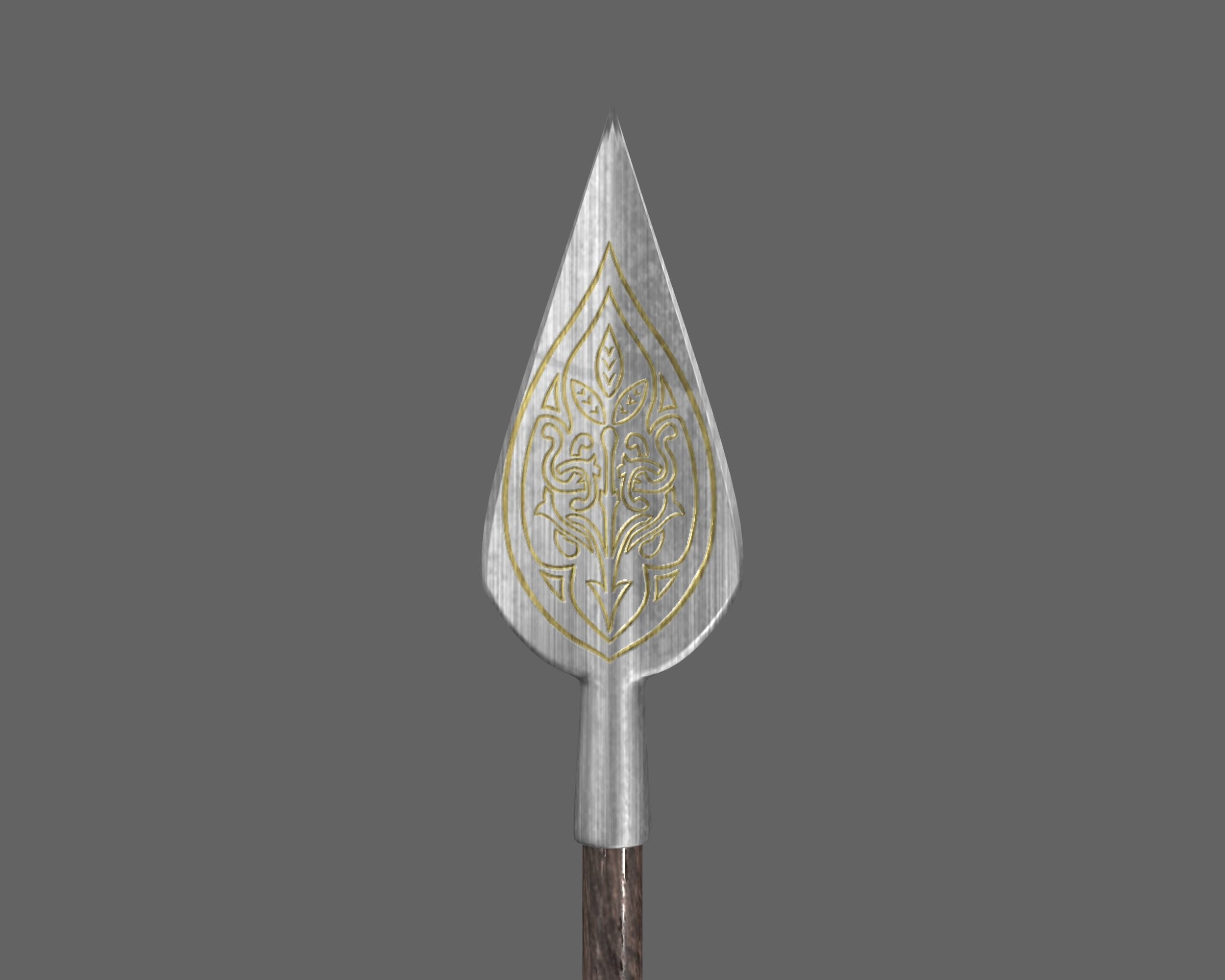 Ancient Indo Persian Bow and Arrow Low-poly 3D model_24