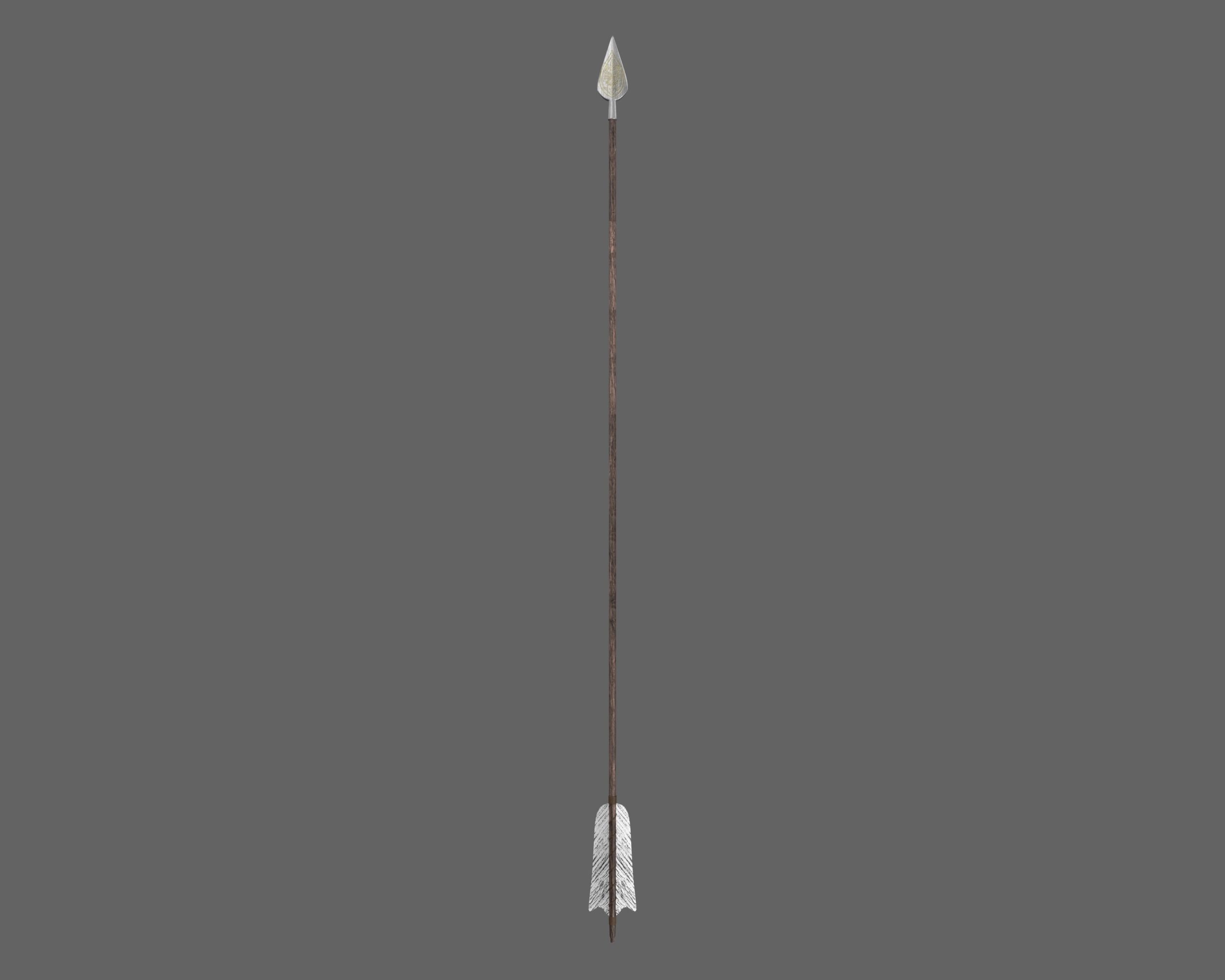 Ancient Indo Persian Bow and Arrow Low-poly 3D model_21