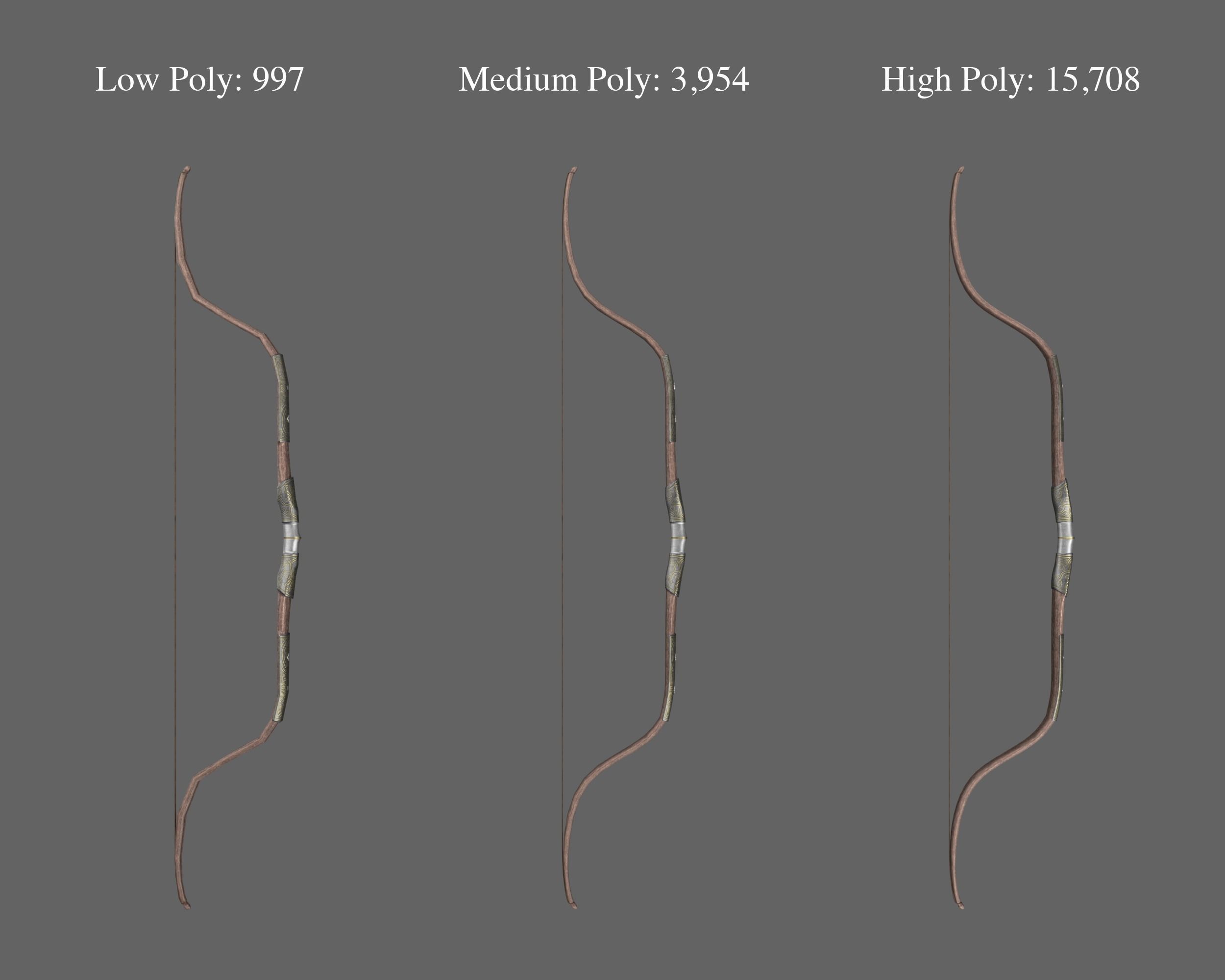 Ancient Indo Persian Bow and Arrow Low-poly 3D model_2