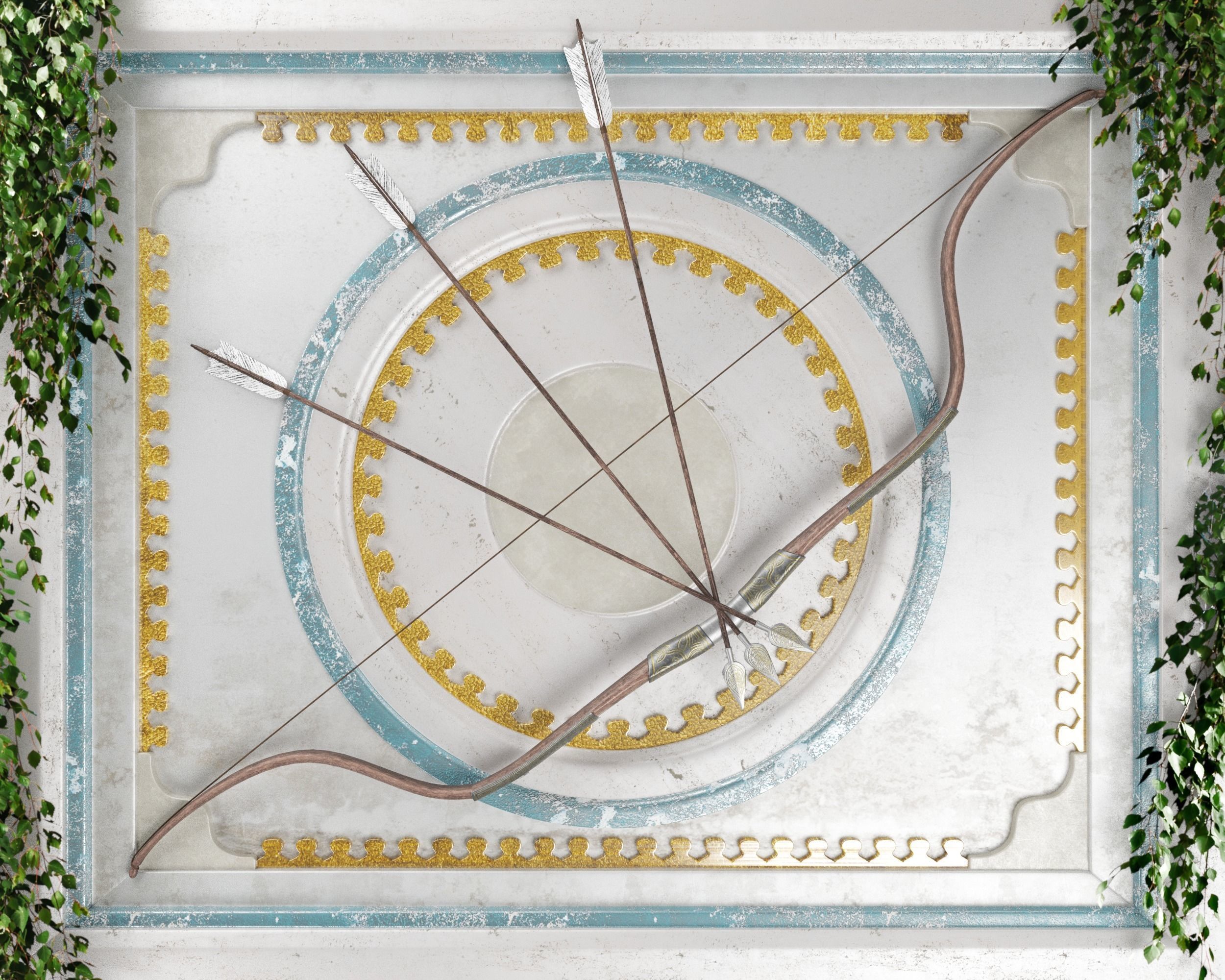 Ancient Indo Persian Bow and Arrow Low-poly 3D model_30