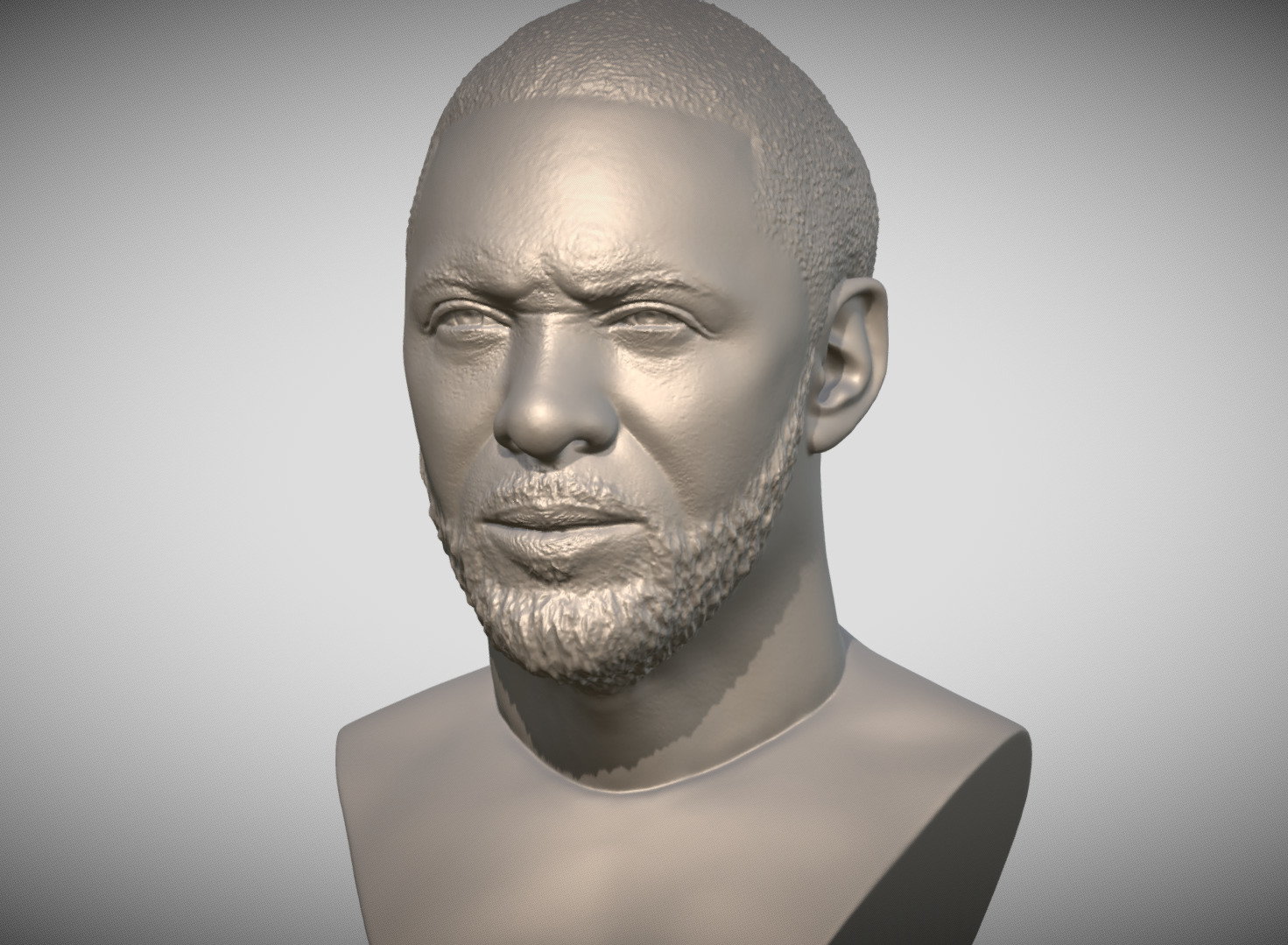 Idris Elba bust 3D printing ready stl obj formats 3D print model_1