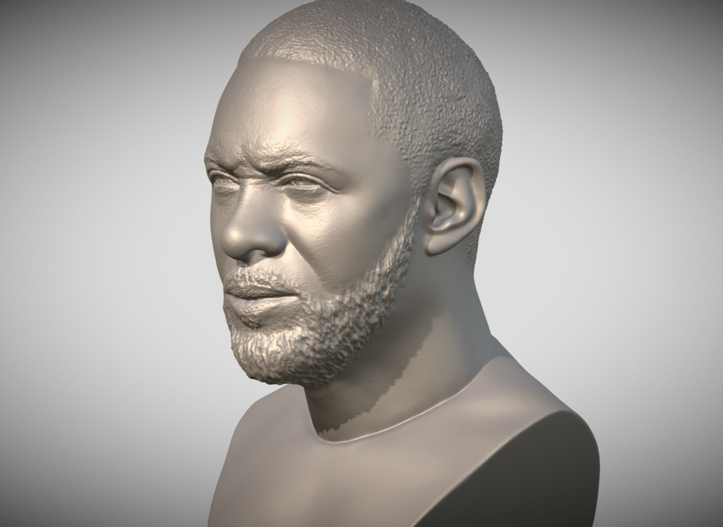 Idris Elba bust 3D printing ready stl obj formats 3D print model_3