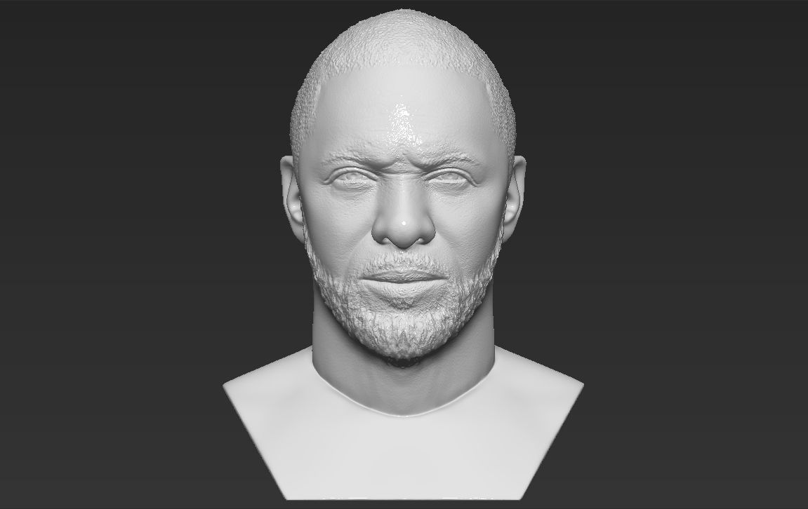 Idris Elba bust 3D printing ready stl obj formats 3D print model_5