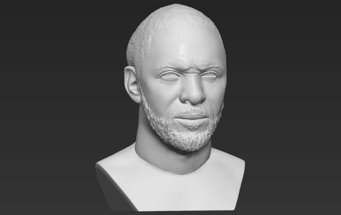 Idris Elba bust 3D printing ready stl obj formats 3D print model_14