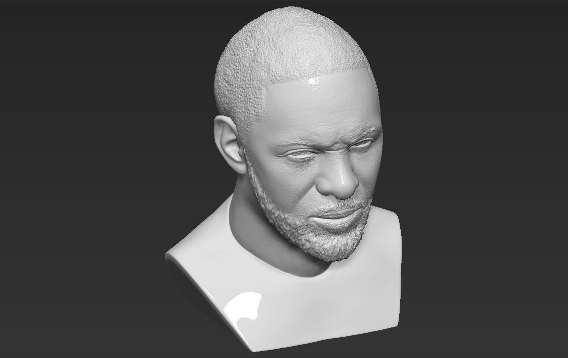 Idris Elba bust 3D printing ready stl obj formats 3D print model_16