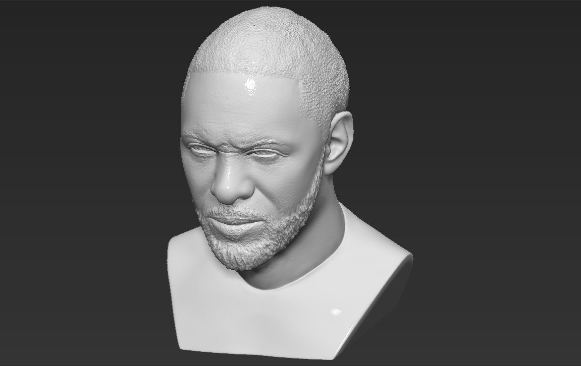 Idris Elba bust 3D printing ready stl obj formats 3D print model_17