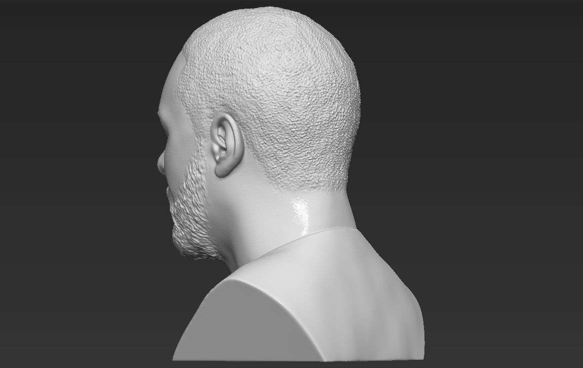 Idris Elba bust 3D printing ready stl obj formats 3D print model_9