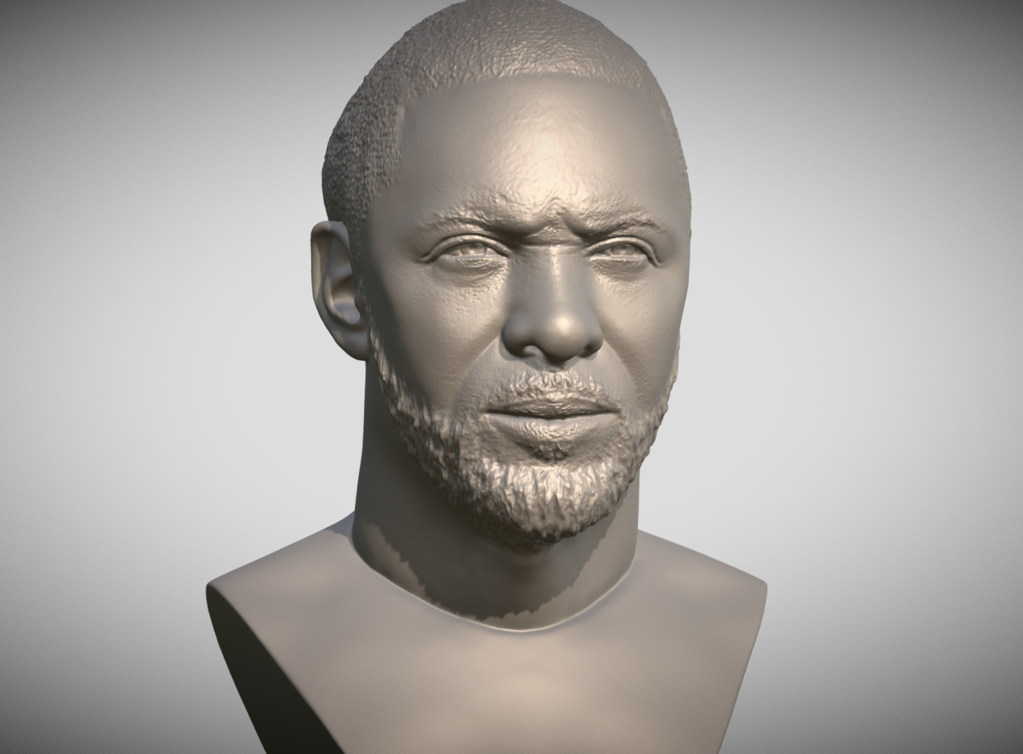 Idris Elba bust 3D printing ready stl obj formats 3D print model_4