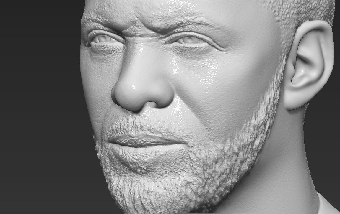 Idris Elba bust 3D printing ready stl obj formats 3D print model_21