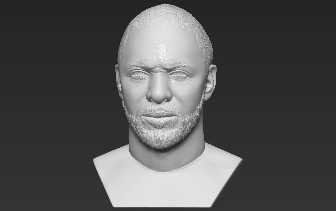 Idris Elba bust 3D printing ready stl obj formats 3D print model_6