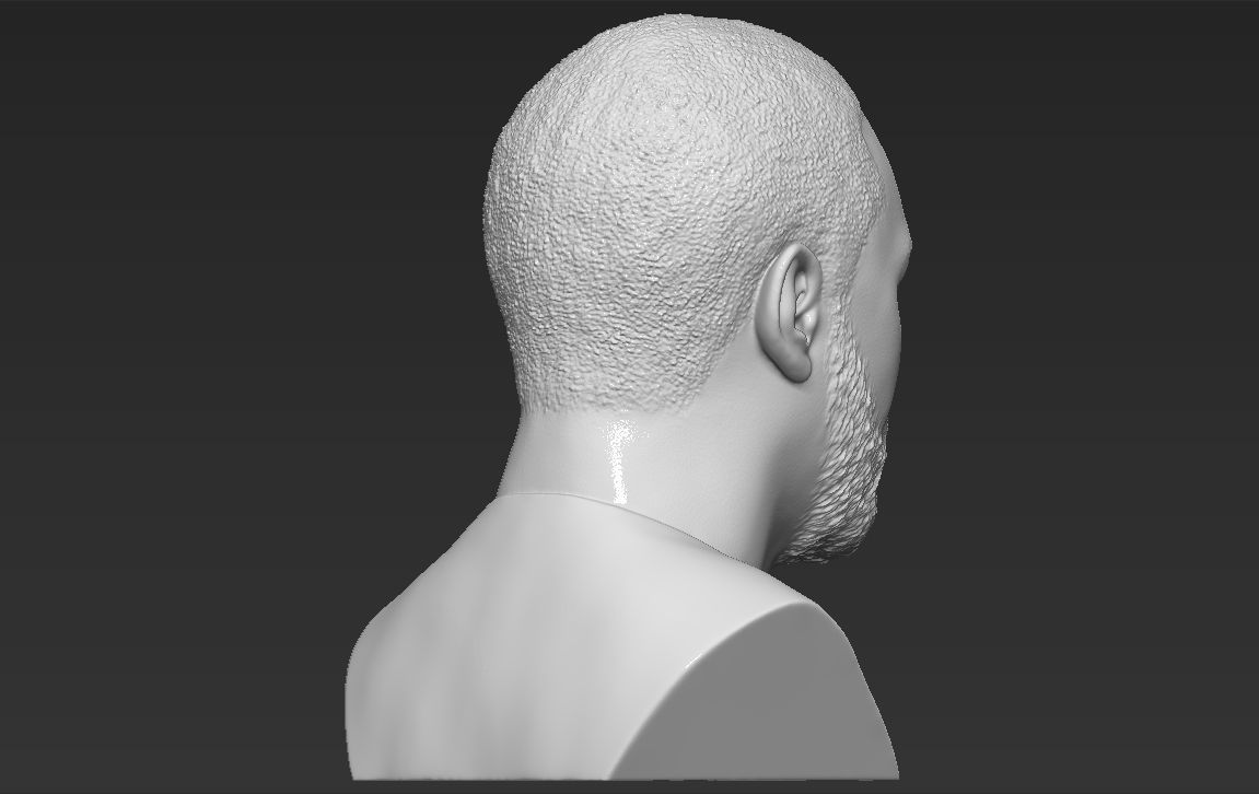 Idris Elba bust 3D printing ready stl obj formats 3D print model_11