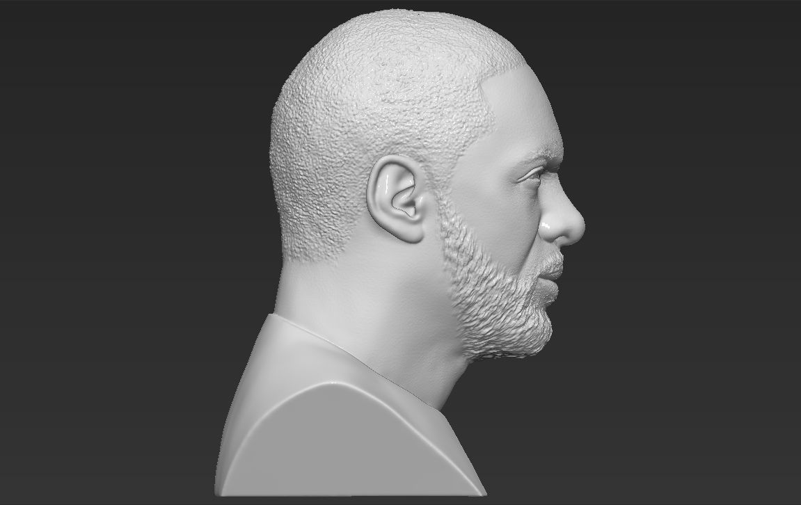 Idris Elba bust 3D printing ready stl obj formats 3D print model_12