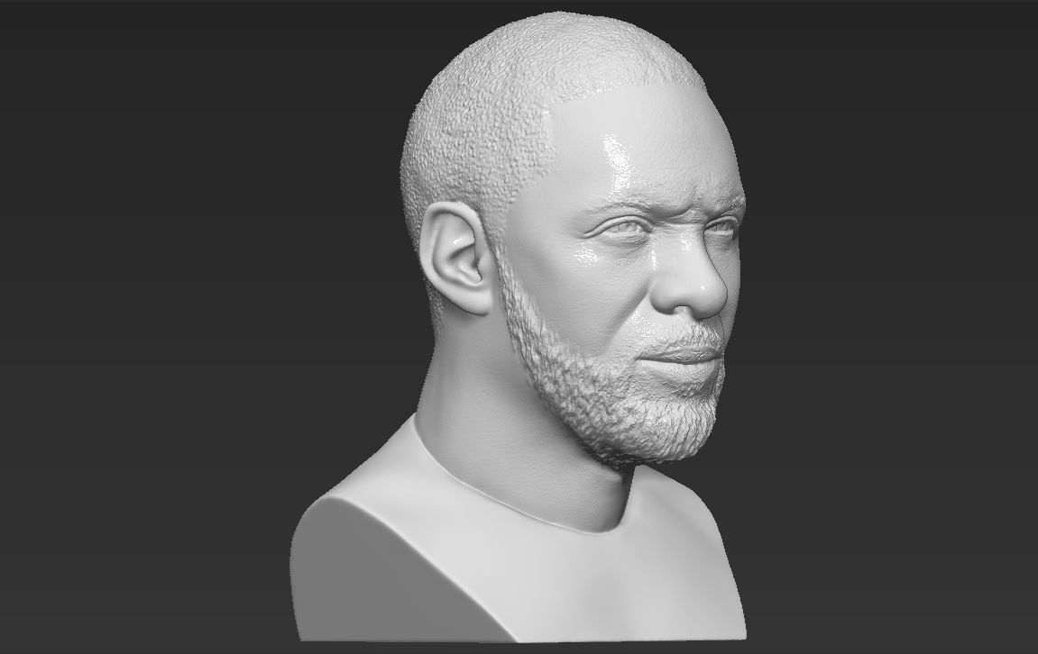 Idris Elba bust 3D printing ready stl obj formats 3D print model_13