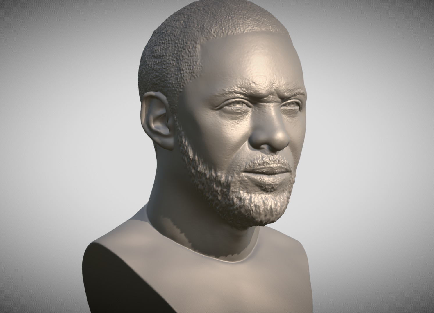 Idris Elba bust 3D printing ready stl obj formats 3D print model_2