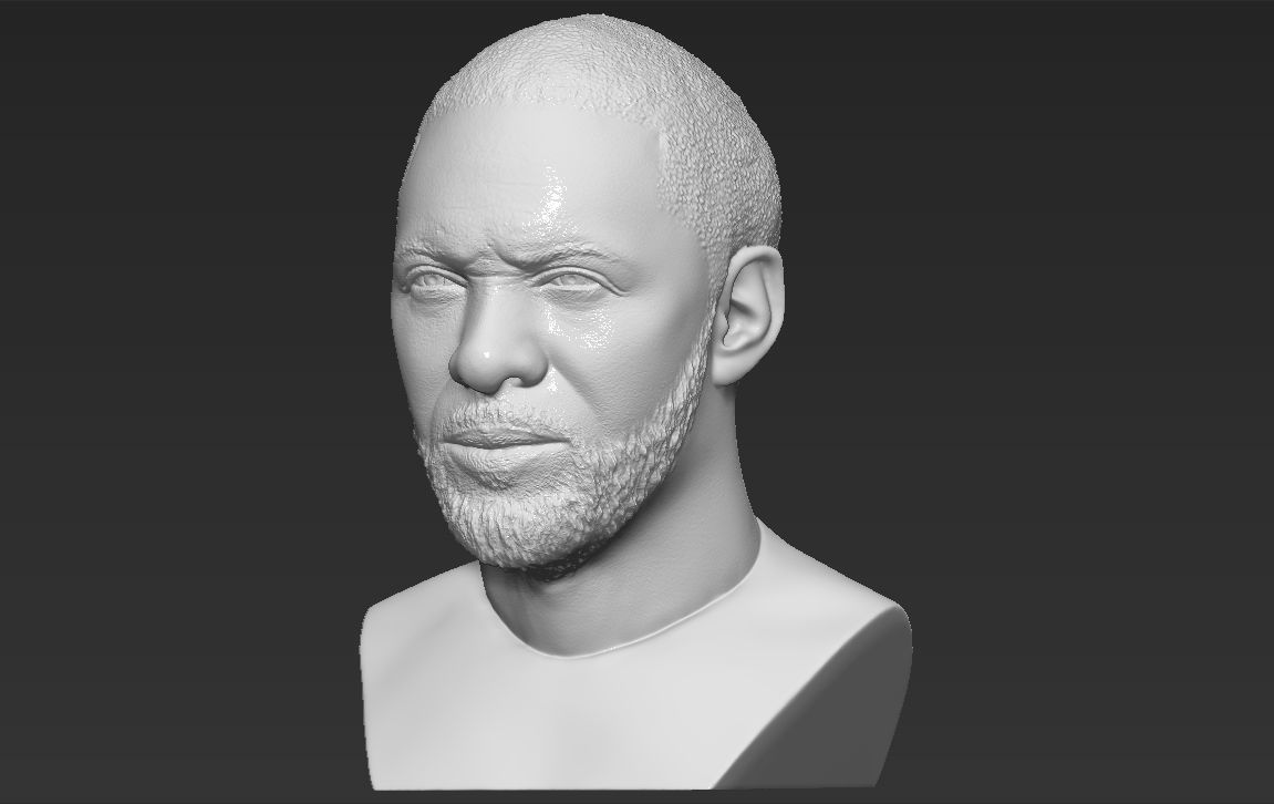 Idris Elba bust 3D printing ready stl obj formats 3D print model_7