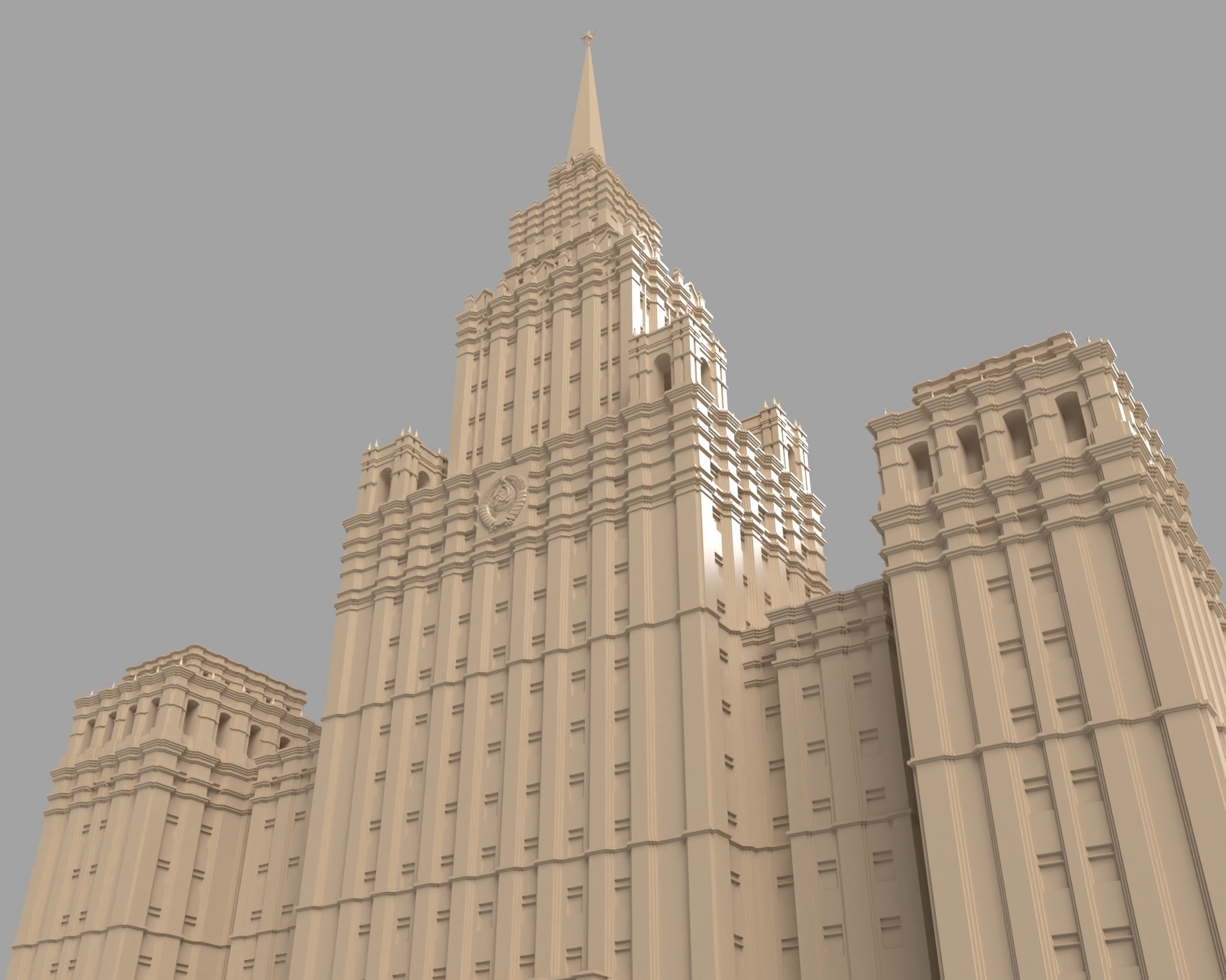 High-rise at the Red Gate on Sadovaya-Spasskaya street 21 3D model_2