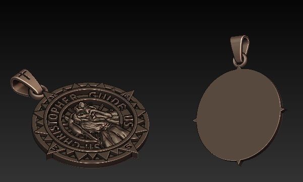 Saint Christopher pendant 3D print model_4