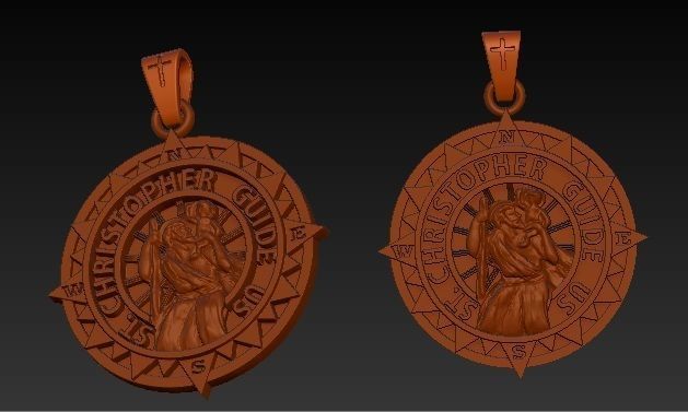 Saint Christopher pendant 3D print model_2