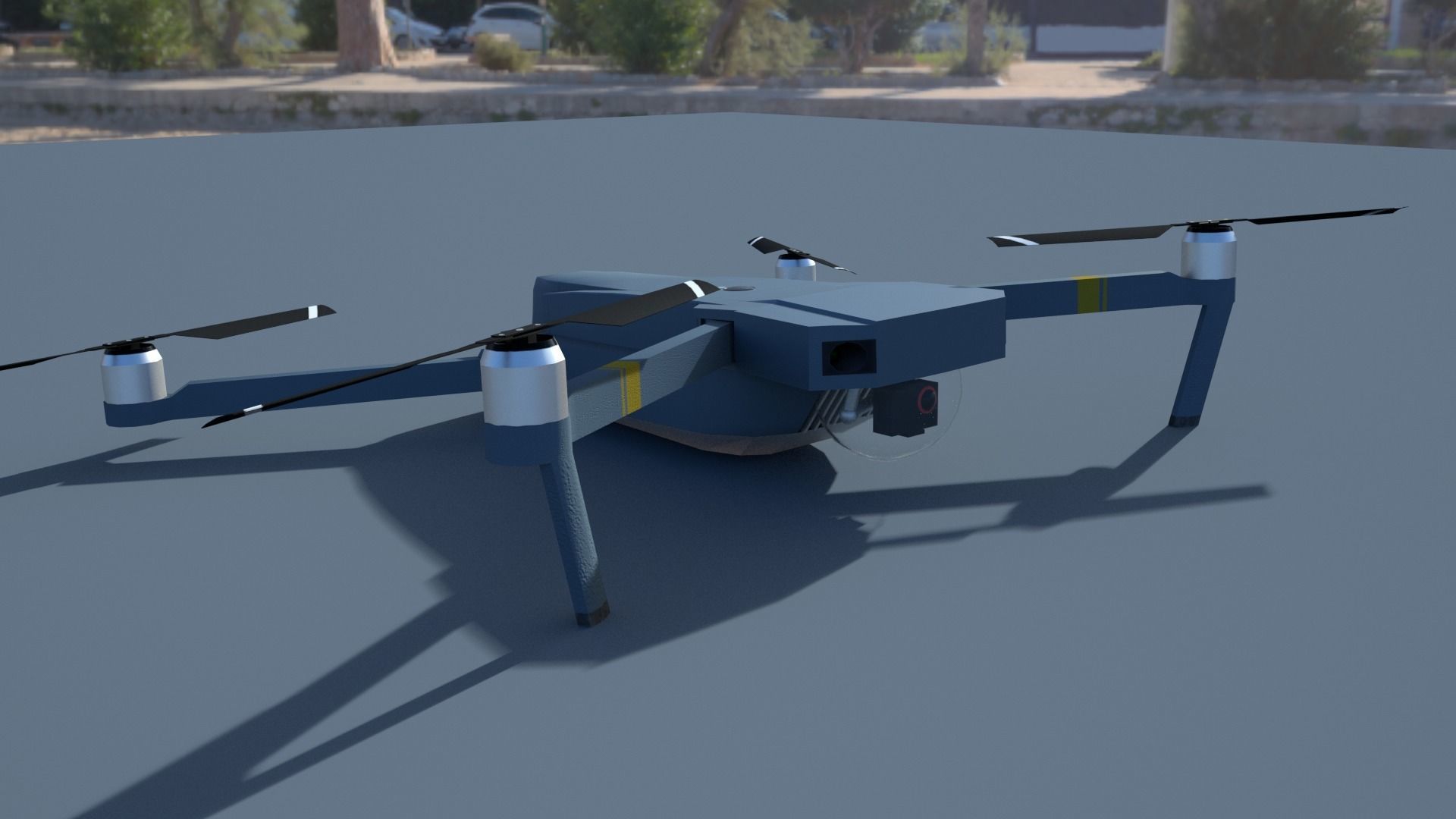 Drone Low-poly 3D model_2