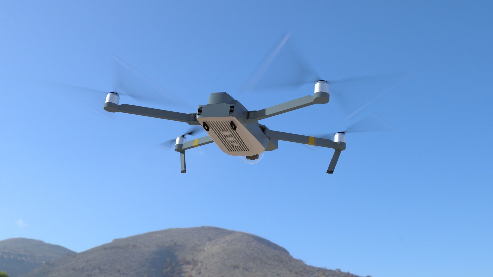 Drone Low-poly 3D model_1